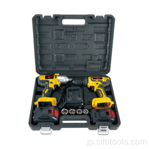 ポータブルコードレスレンチとコードレスドリル18Vセット